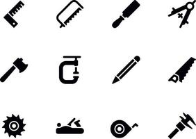 carpentry tools icons vector design