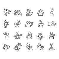 Workplace injury icons vector design