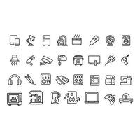 home appilances line icons vector design