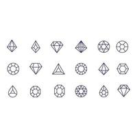 gemstones icons vector design