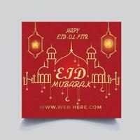eid mubarak ramadan eid ul fitr eid ul adha publicación en redes sociales deseo plantilla de diseño de banner musulmán descarga gratuita vector gratis