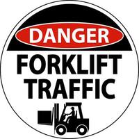 Danger Forklift Traffic Floor Sign On White Background vector