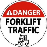 Danger Forklift Traffic Floor Sign On White Background vector