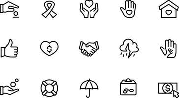 diseño de vectores de iconos de caridad