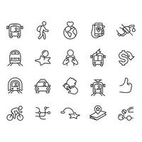 public transit icons vector design