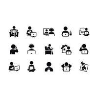 Telecommuting Icons vector design