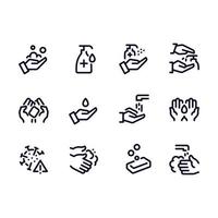 Washing Hands and Hygiene icons vector design