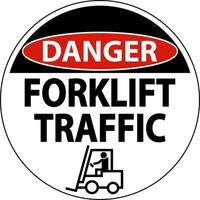 Danger Forklift Traffic Floor Sign On White Background vector