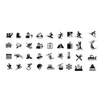 skiing icons vector design
