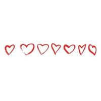 hand pen draw heart vector design