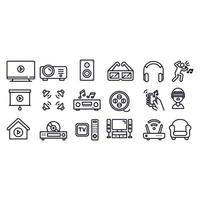 home entertainment icons vector design