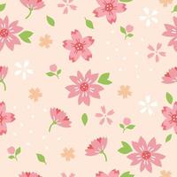 Pink Sakura Seamless Pattern vector