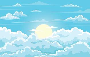 Blue Cloudy Sky Landscape Background vector