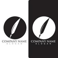 Feather pen Logo template vector