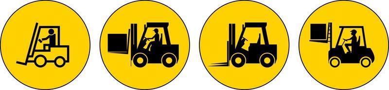 Forklift Floor Sign On White Background vector