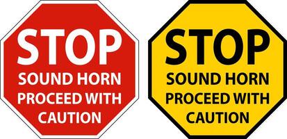 Sound Horn Proceed with Caution Sign On White Background vector