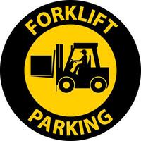 Forklift Parking Floor Sign On White Background vector