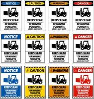 Keep Clear of Moving Forklifts Sign On White Background vector