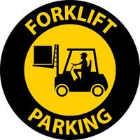 Forklift Parking Floor Sign On White Background vector