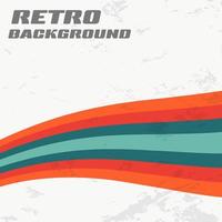 Retro design background with vintage grunge texture and colored round stripes. Vector illustration.