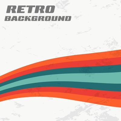 Retro design background with vintage grunge texture and colored round stripes. Vector illustration.
