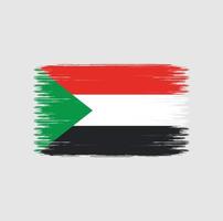 Sudan Flag Brush Strokes. Natonal Flag vector