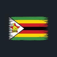 trazos de pincel de bandera de zimbabwe. bandera nacional vector