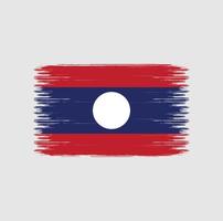 trazos de pincel de la bandera de laos. bandera nacional vector