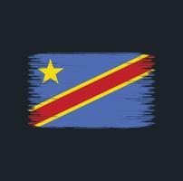 Republic Congo Flag Brush Strokes. National Flag vector