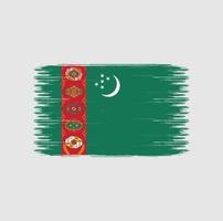 trazos de pincel de bandera de turkmenistán. bandera nacional vector