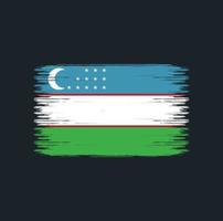 trazos de pincel de bandera de uzbekistán. bandera nacional vector