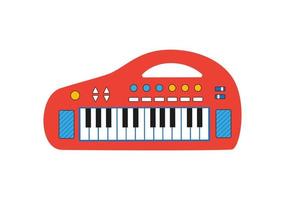 Children's musical instrument synthesizer isolated on white background vector