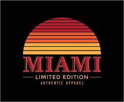 diseño de camiseta de vector de tipografía de miami para imprimir