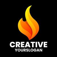 Vector logo illustration flame gradient colorful