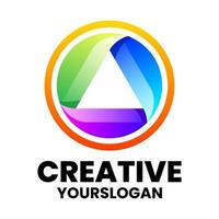 Vector logo illustration triangle and circle gradient colorful