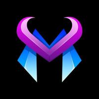 Vector logo illustration letter m gradient colorful