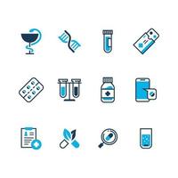 conjunto de iconos de farmacia vector