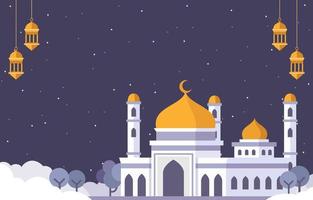 Islamic Mosque Building Background vector