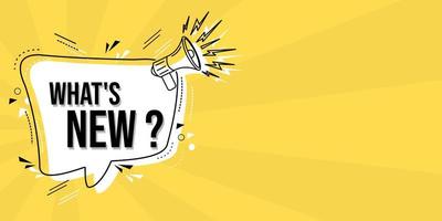 yellow banner with what's new teks. suitable for new product banner background vector