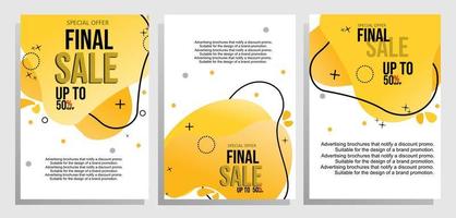 final sale brochure design set. modern background with fluid pattern. vector illustration of eps10. suitable for discount promotion