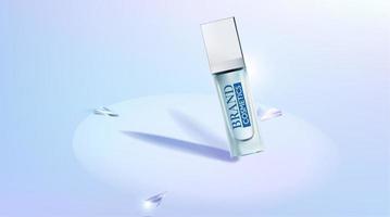 Minimal  Product cosmetic with Abstract background . sun clock .  Mockup 3D illustration . Realistic vector illustration .