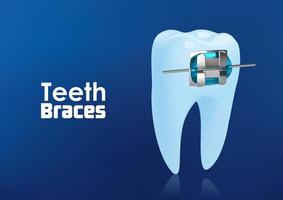 concepto de dientes de ortodoncia o aparatos dentales. ilustración vectorial vector