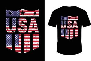 American Flag With T shirt Design vector