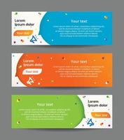 Set of web banner templates, Horizontal banners with background speech bubble vector