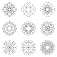 Set of geometric shapes in line style vector