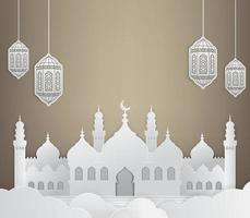 Ramadan background with mosque vector