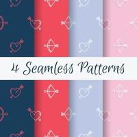 Valentines Day seamless pattern with four different colors vector