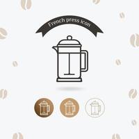 French press icon vector