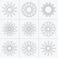 Set of geometric shapes in line style vector