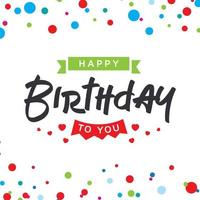 Vector birthday greeting card. Happy Birthday background with banner. Vector illustration